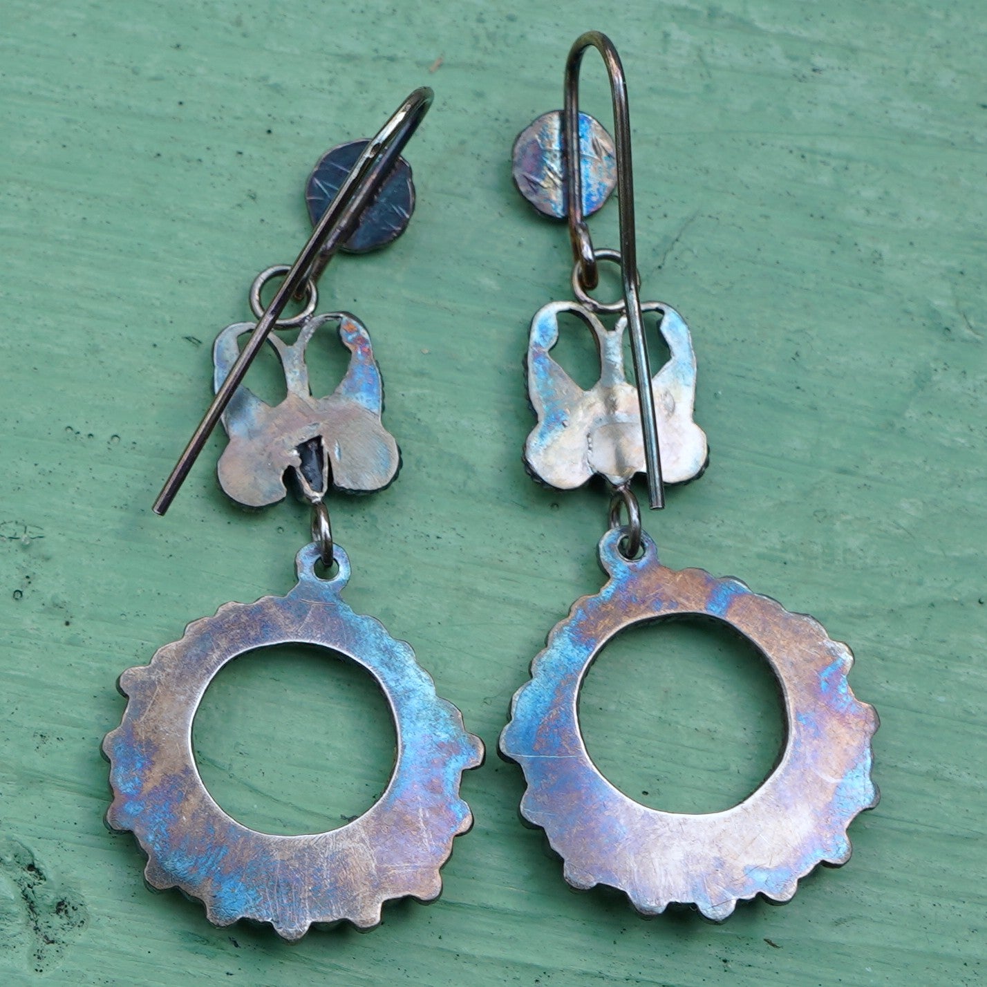Vintage Southwest Turquoise Butterfly Earrings