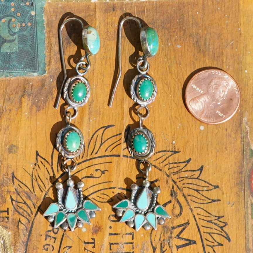 Southwest Vintage Turquoise Dangle Earrings