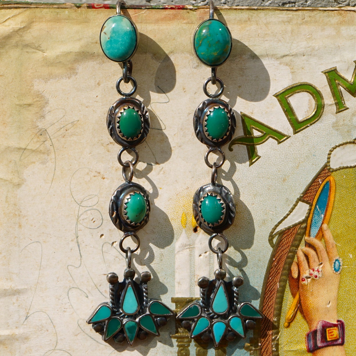 Southwest Vintage Turquoise Dangle Earrings