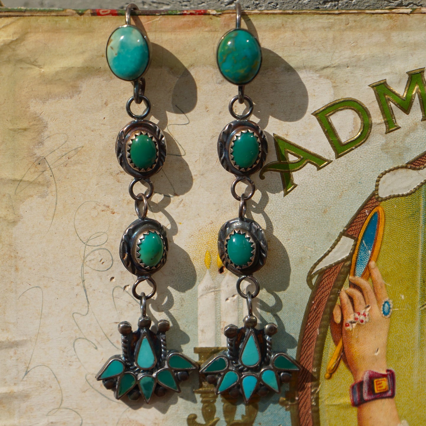 Southwest Vintage Turquoise Dangle Earrings