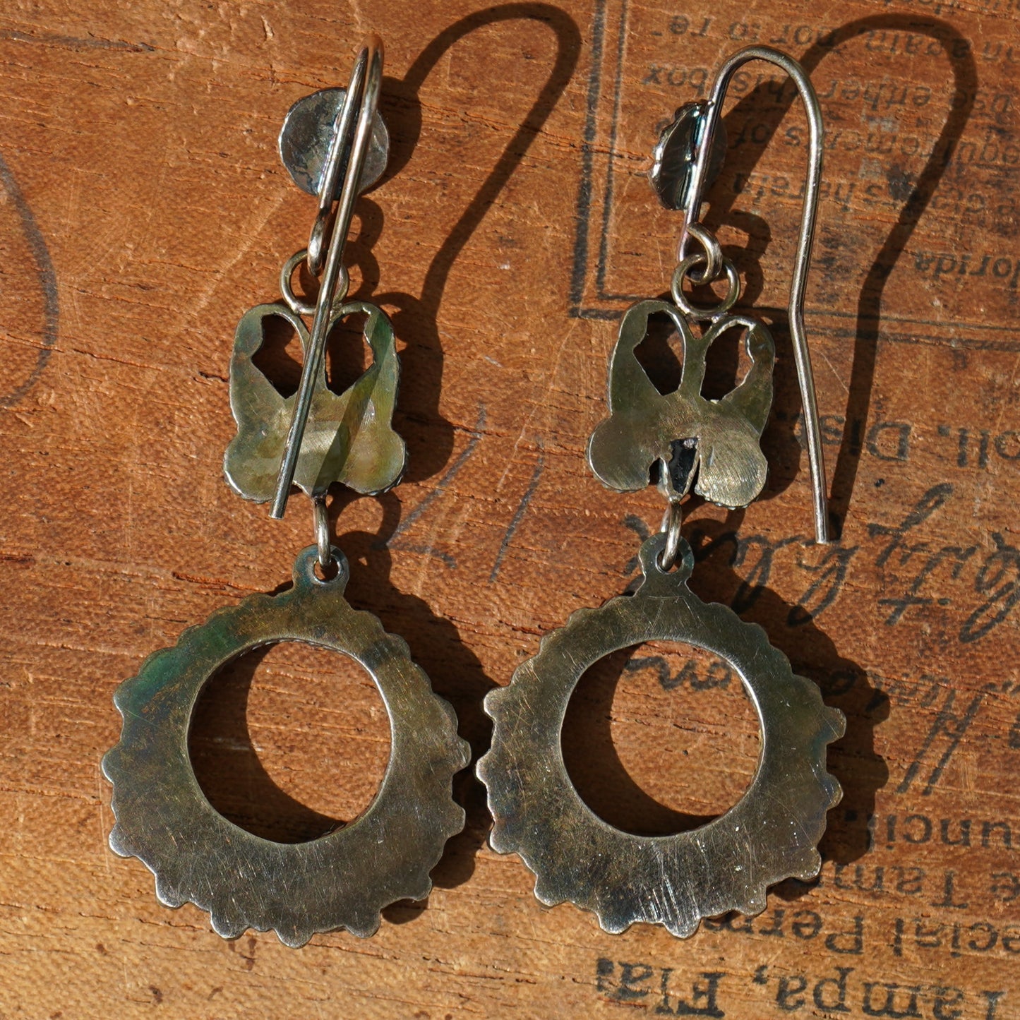 Vintage Southwest Turquoise Butterfly Earrings
