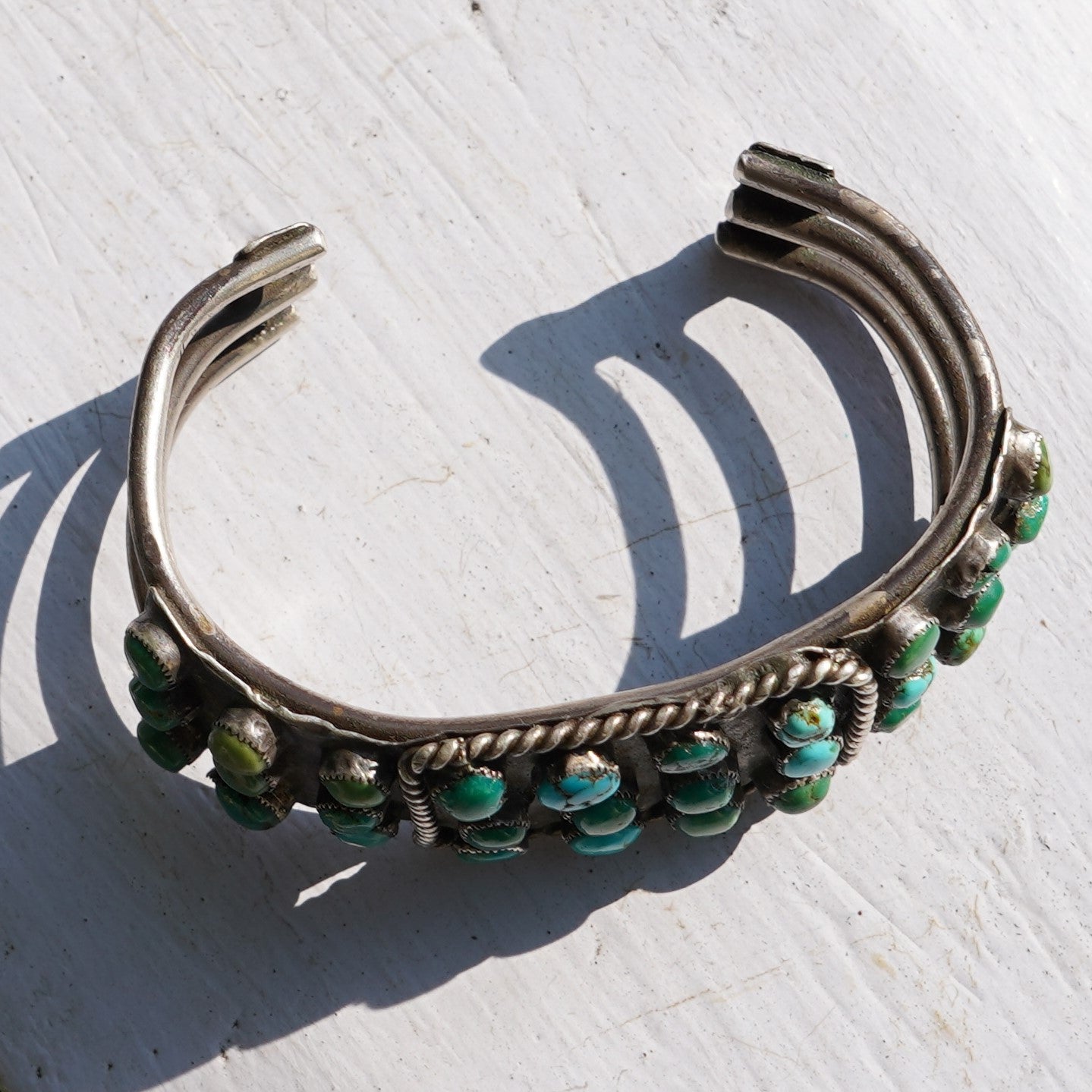 Early Navajo Turquoise Cluster Bracelet