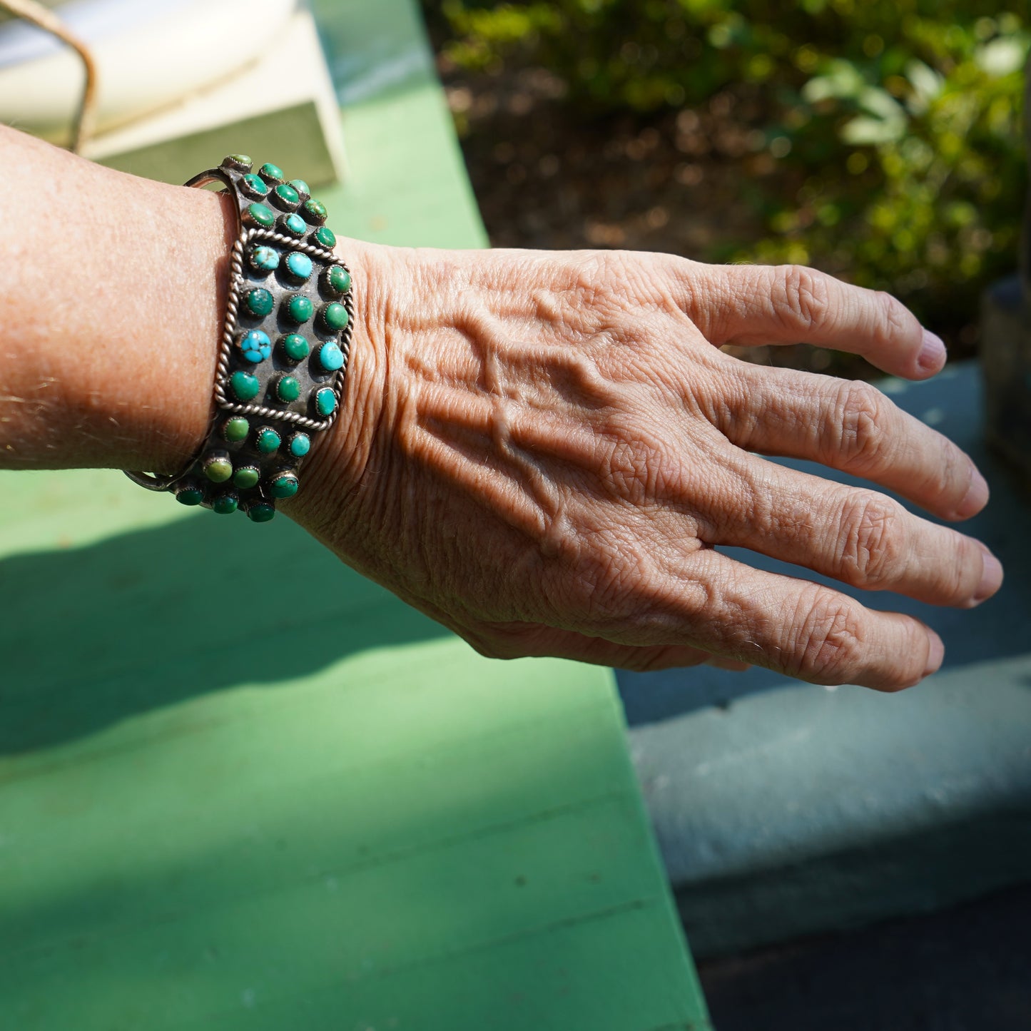 Early Navajo Turquoise Cluster Bracelet