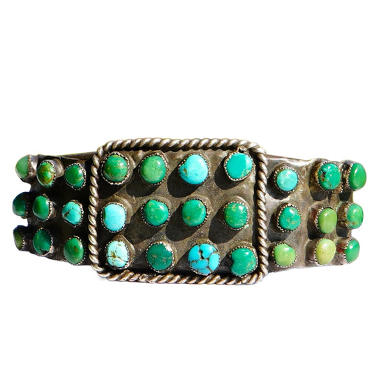 Early Navajo Turquoise Cluster Bracelet