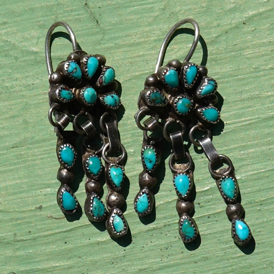 Old Turquoise Raincloud Earrings