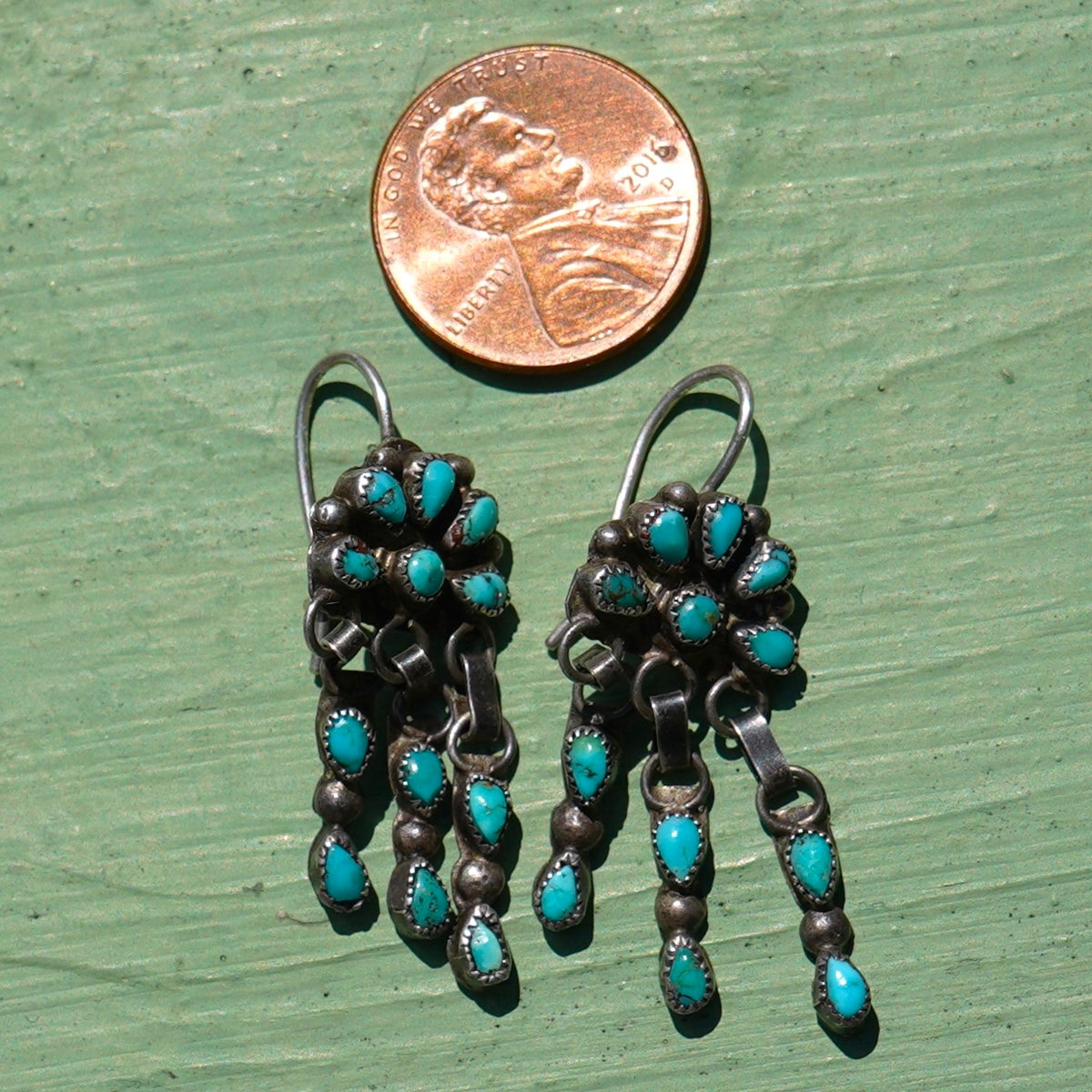 Old Turquoise Raincloud Earrings