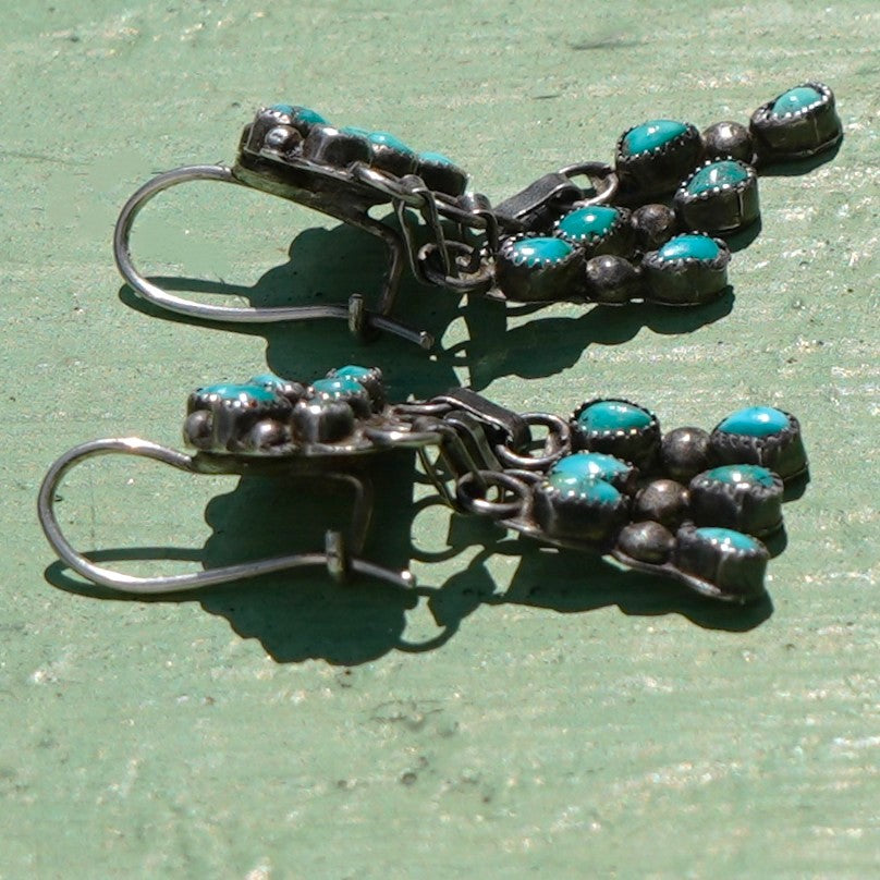 Old Turquoise Raincloud Earrings
