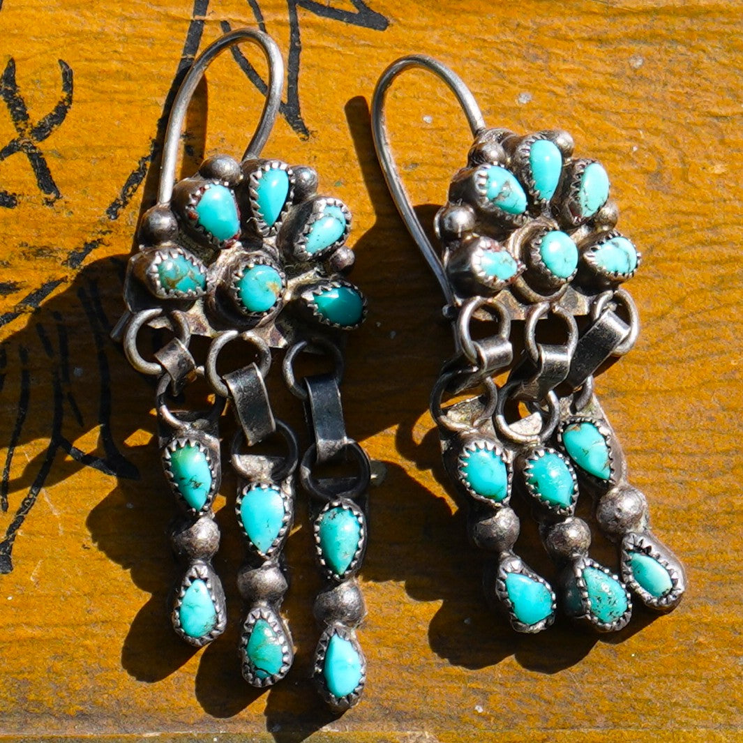 Old Turquoise Raincloud Earrings