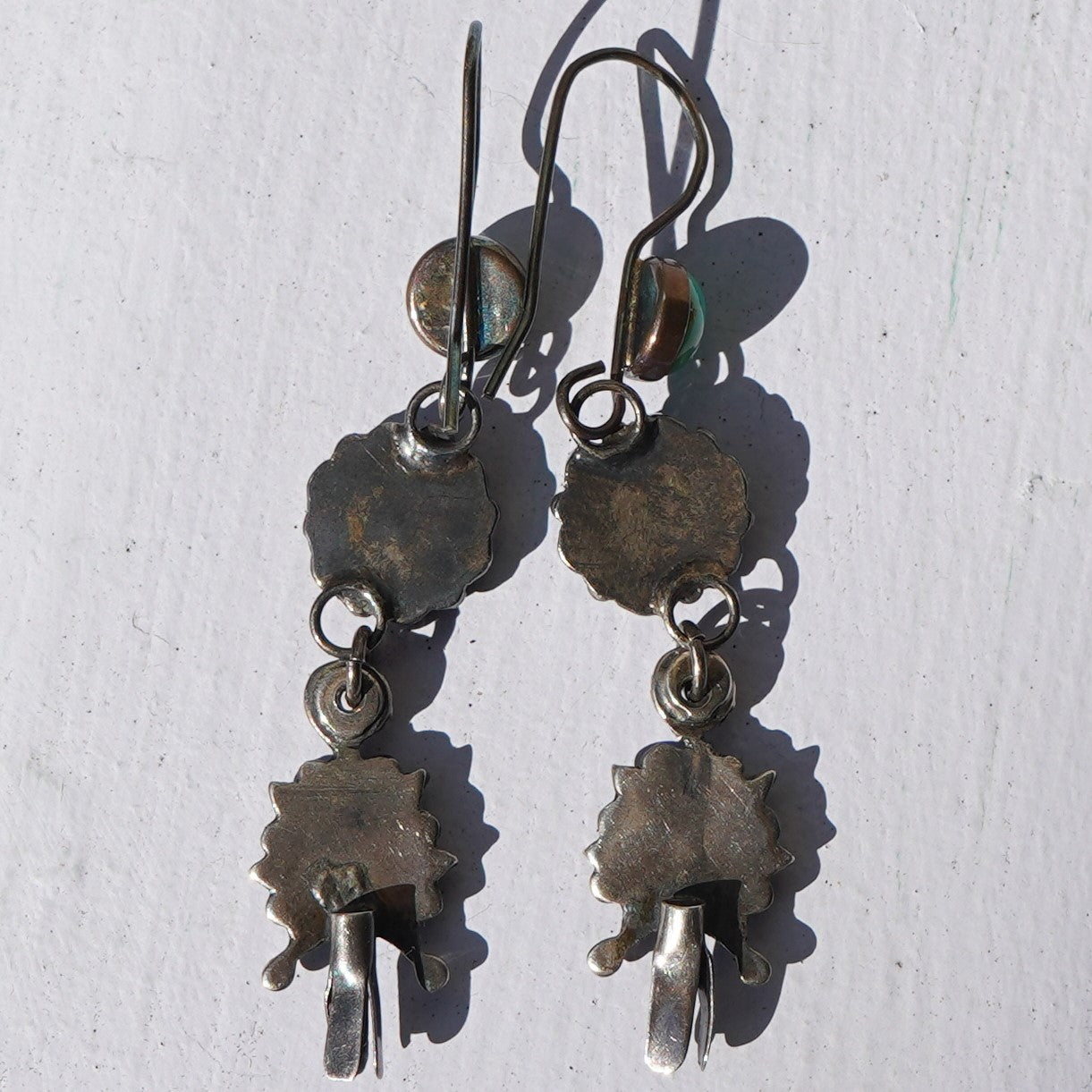 Vintage Turquoise Squash Blossom Earrings