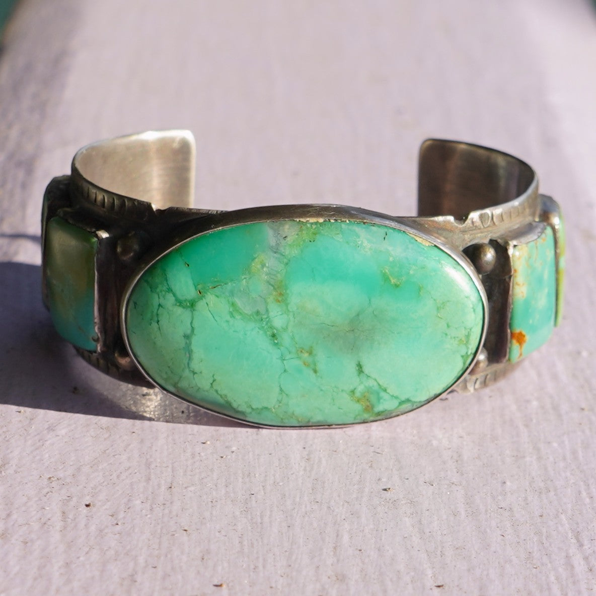 Vintage Southwest Carico Lake Turquoise Cuff Bracelet
