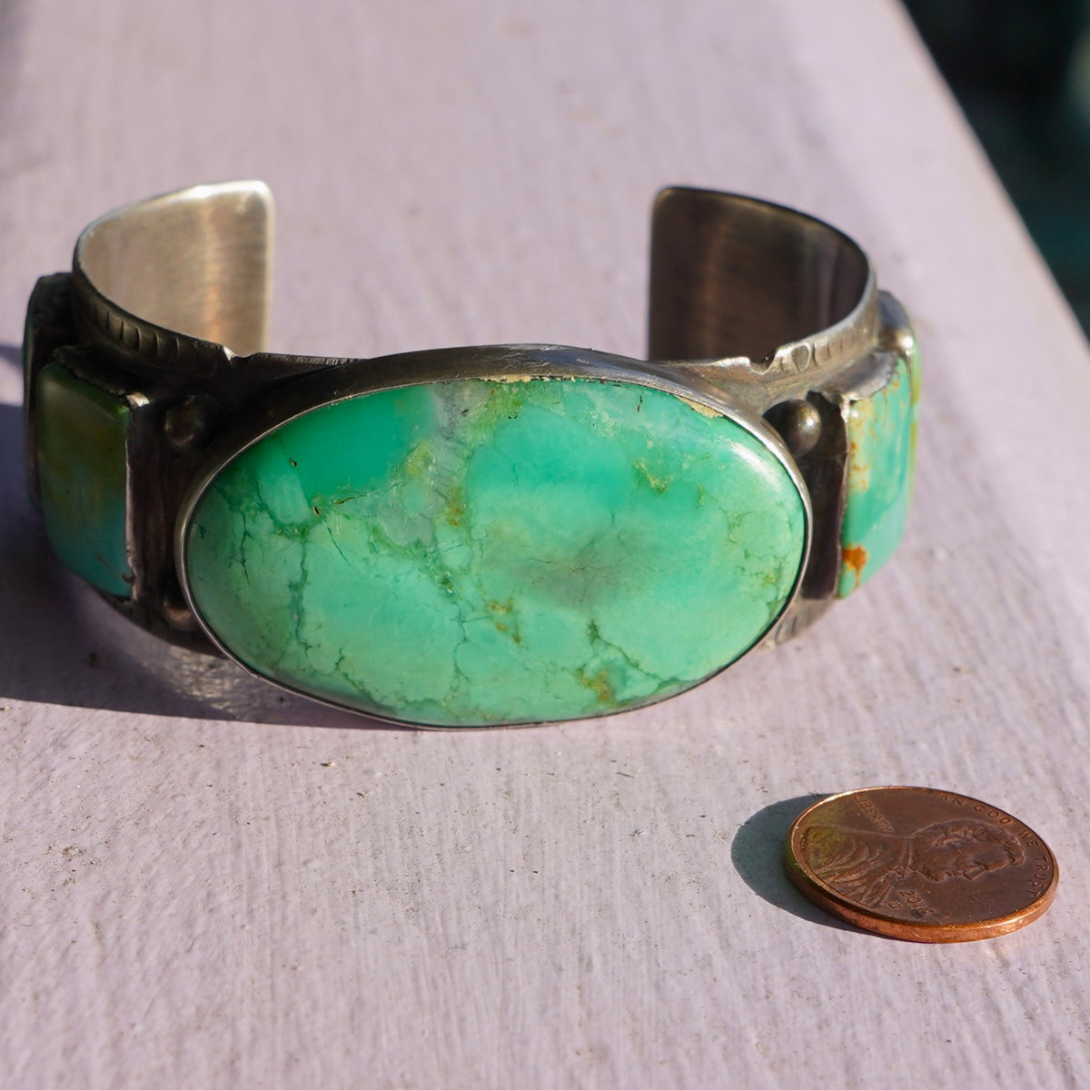 Vintage Southwest Carico Lake Turquoise Cuff Bracelet