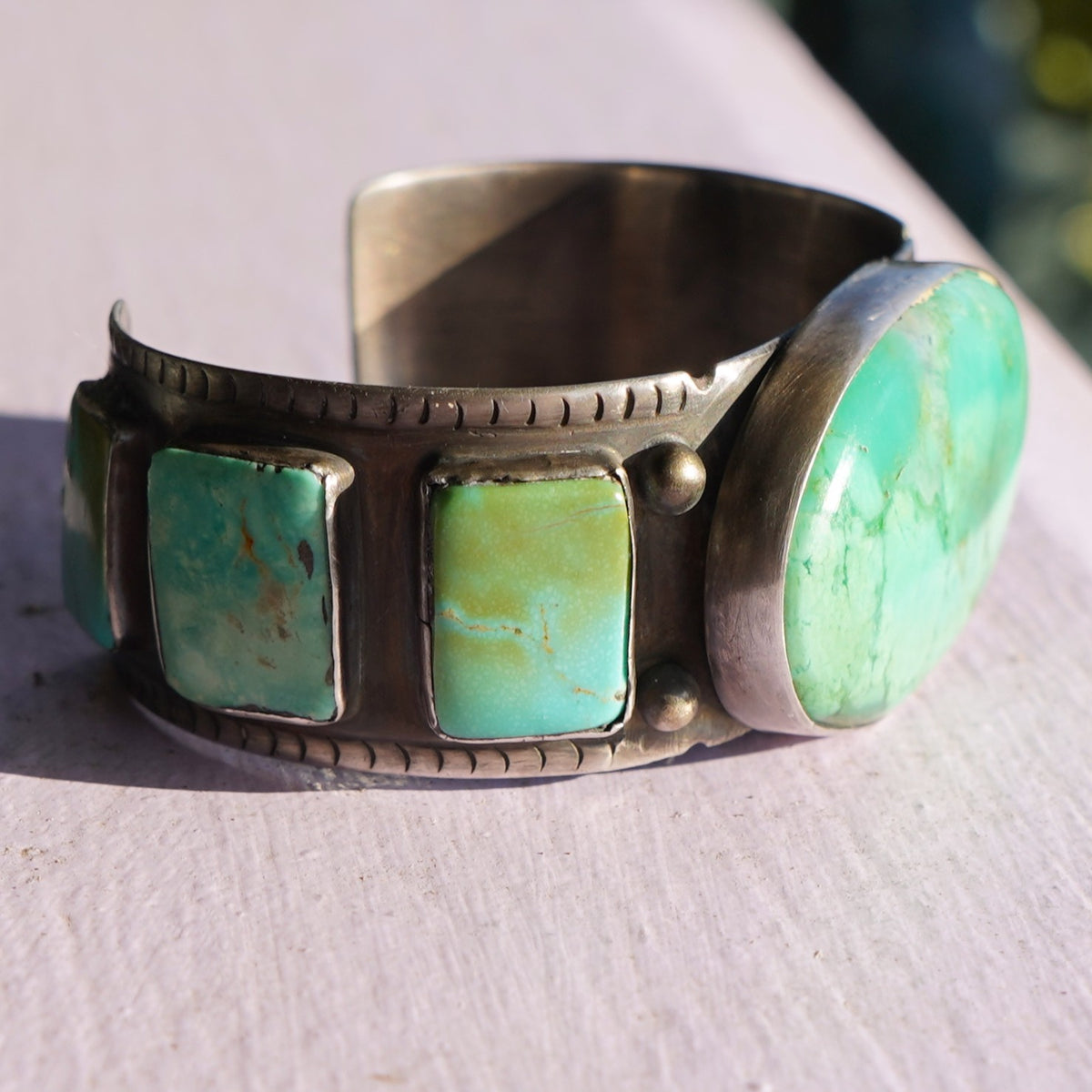 Vintage Southwest Carico Lake Turquoise Cuff Bracelet