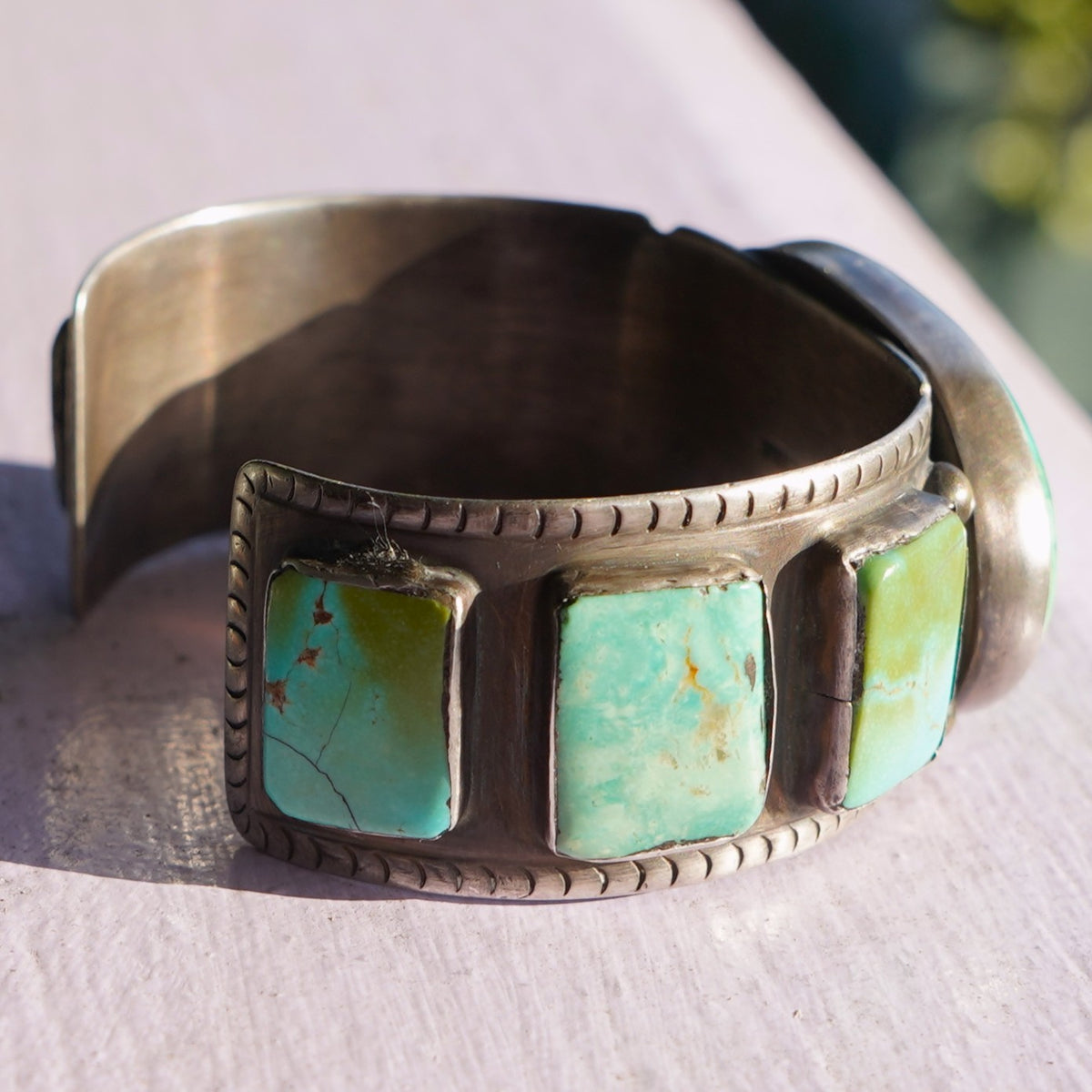 Vintage Southwest Carico Lake Turquoise Cuff Bracelet