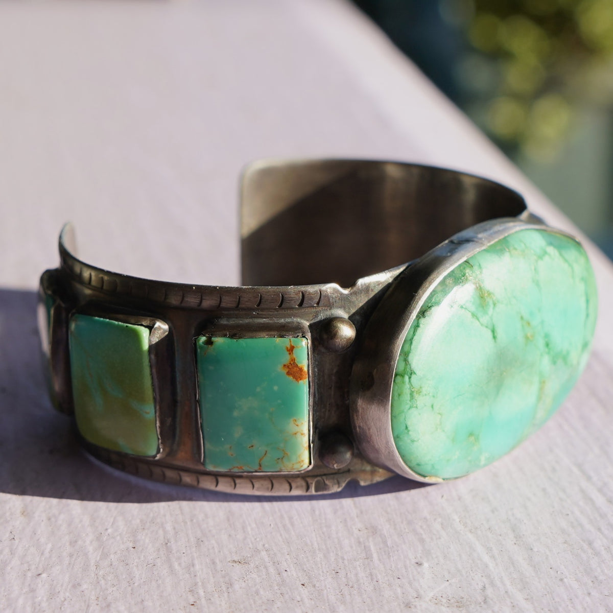Vintage Southwest Carico Lake Turquoise Cuff Bracelet