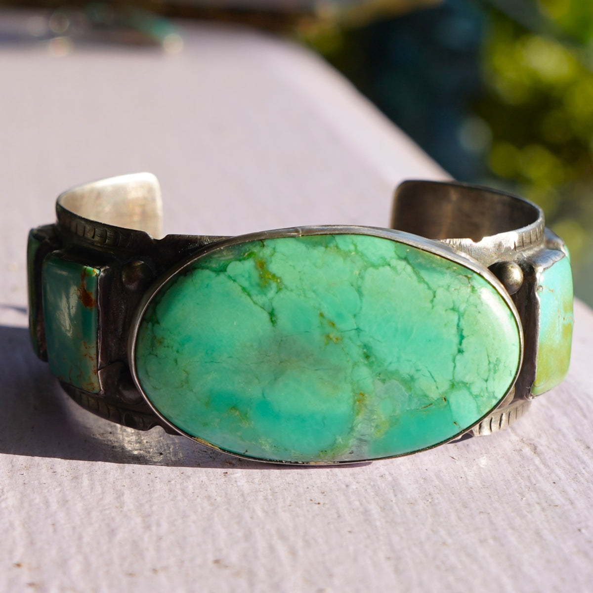 Vintage Southwest Carico Lake Turquoise Cuff Bracelet