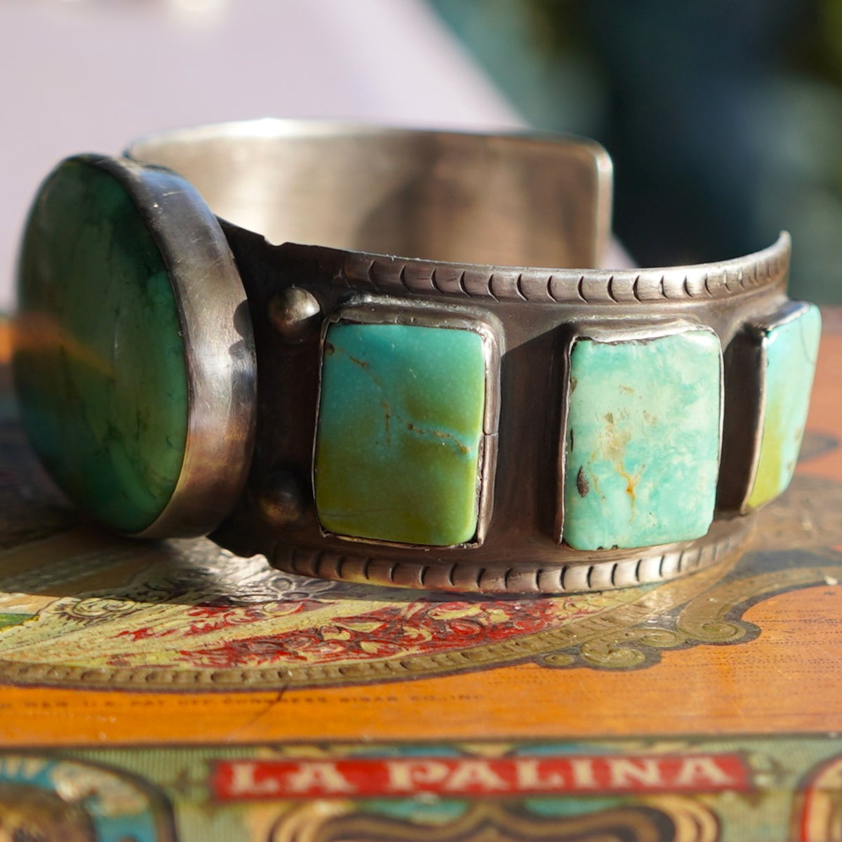 Vintage Southwest Carico Lake Turquoise Cuff Bracelet