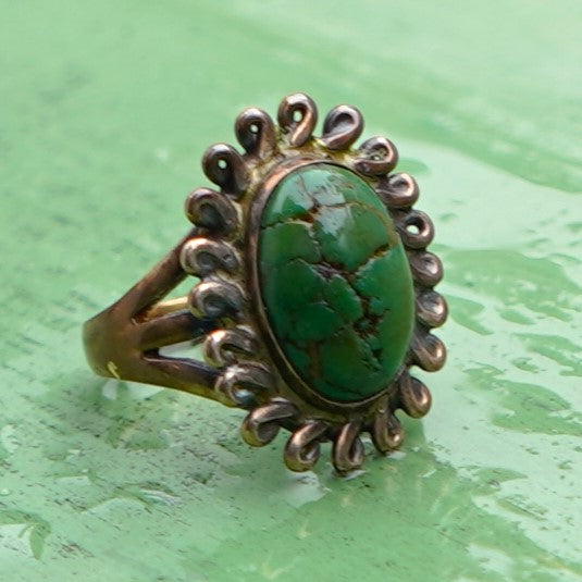 Old Navajo Cerrillos Turquoise Ring