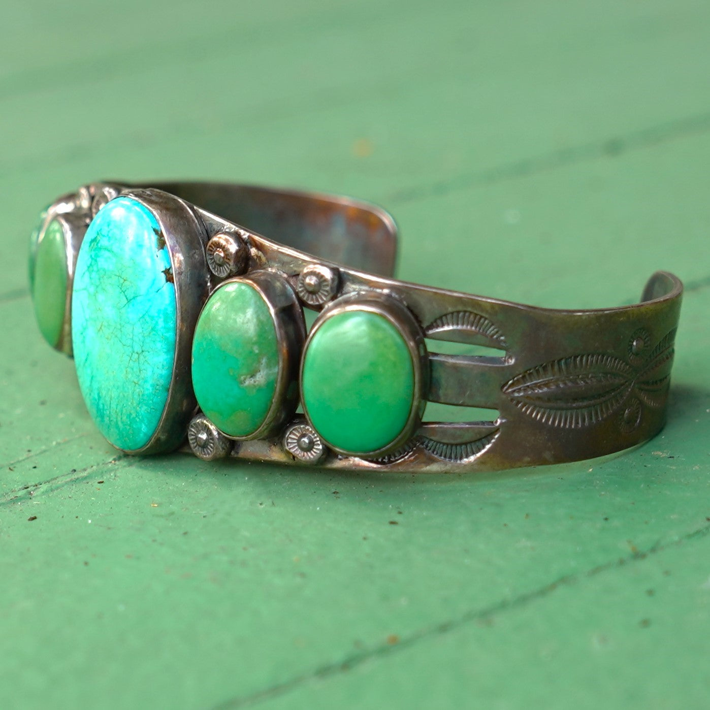 Old Fred Harvey Navajo Turquoise Bracelet