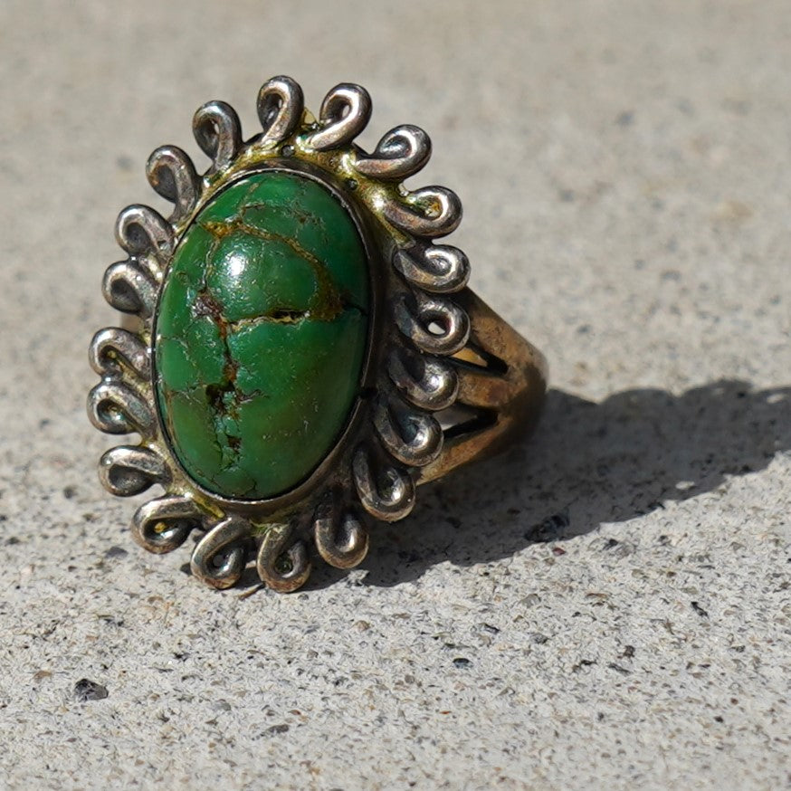 Old Navajo Cerrillos Turquoise Ring