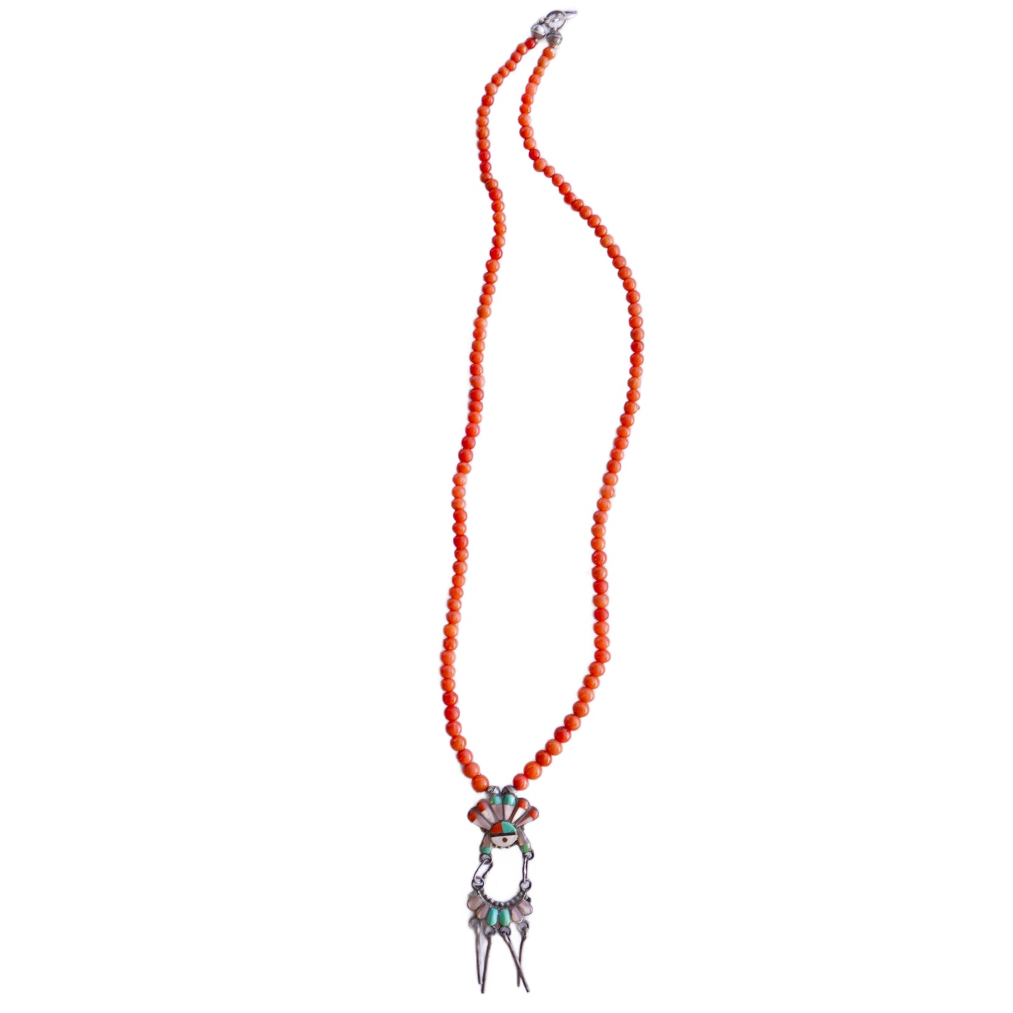 Zuni Pendant Coral Necklace