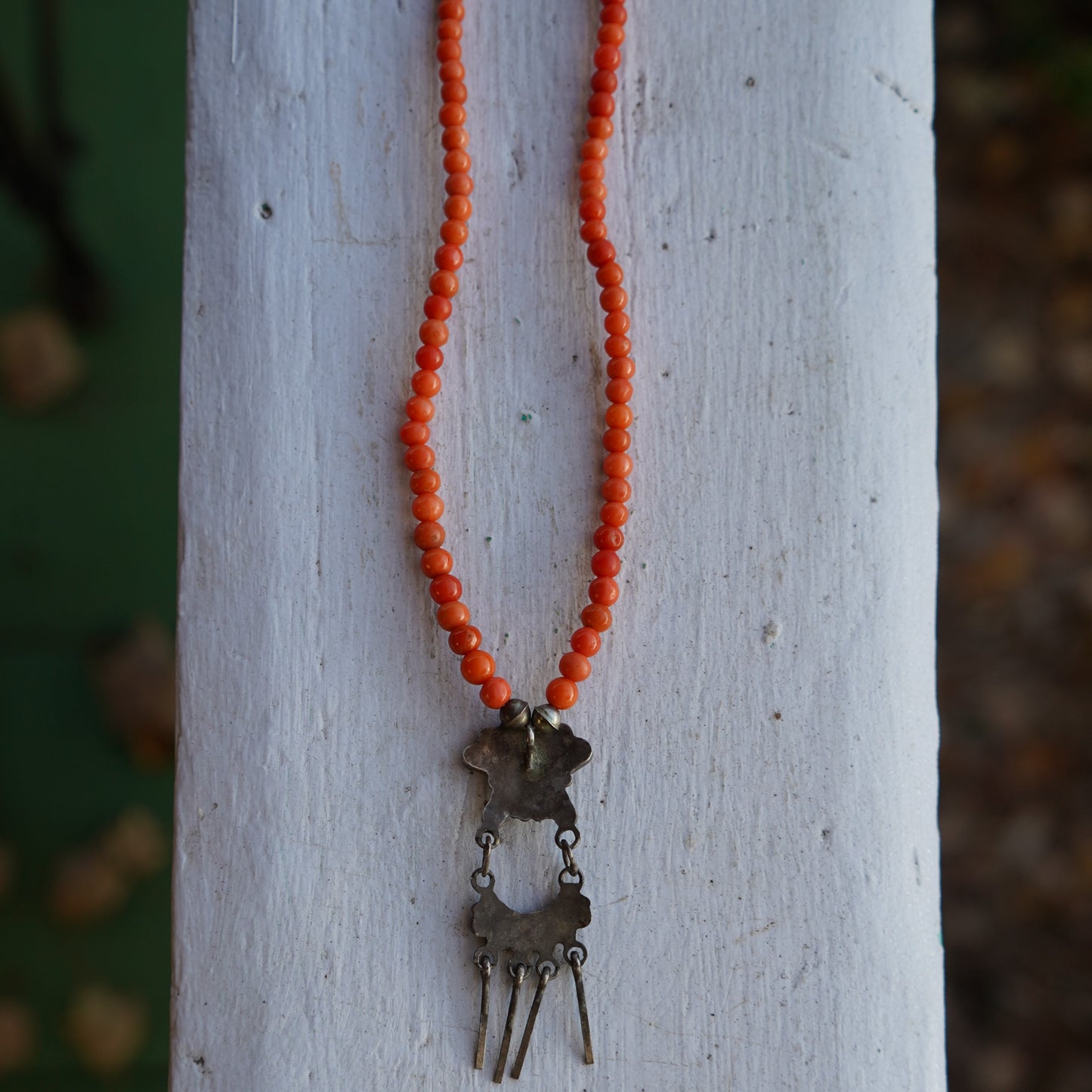 Zuni Pendant Coral Necklace