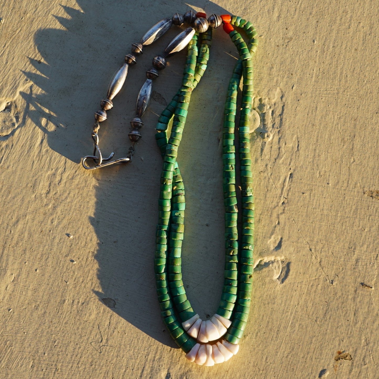 Vintage Green Cerrillos Turquoise Jacla Necklace