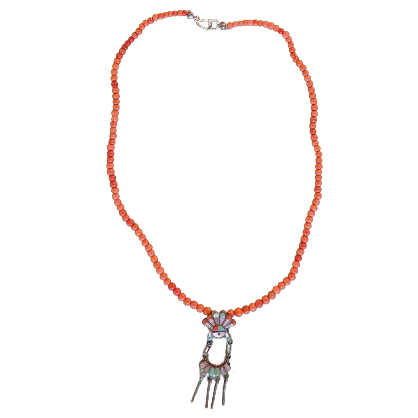 Zuni Pendant Coral Necklace