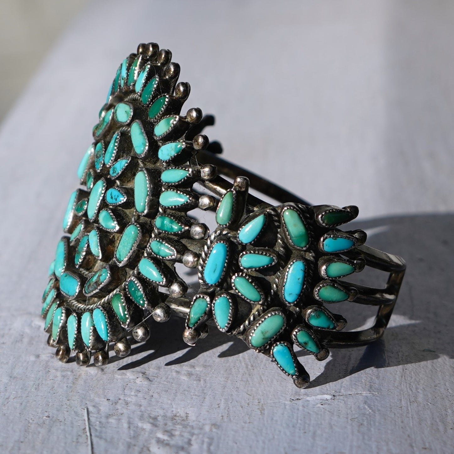 Vintage Navajo Turquoise Bracelet Signed VMB