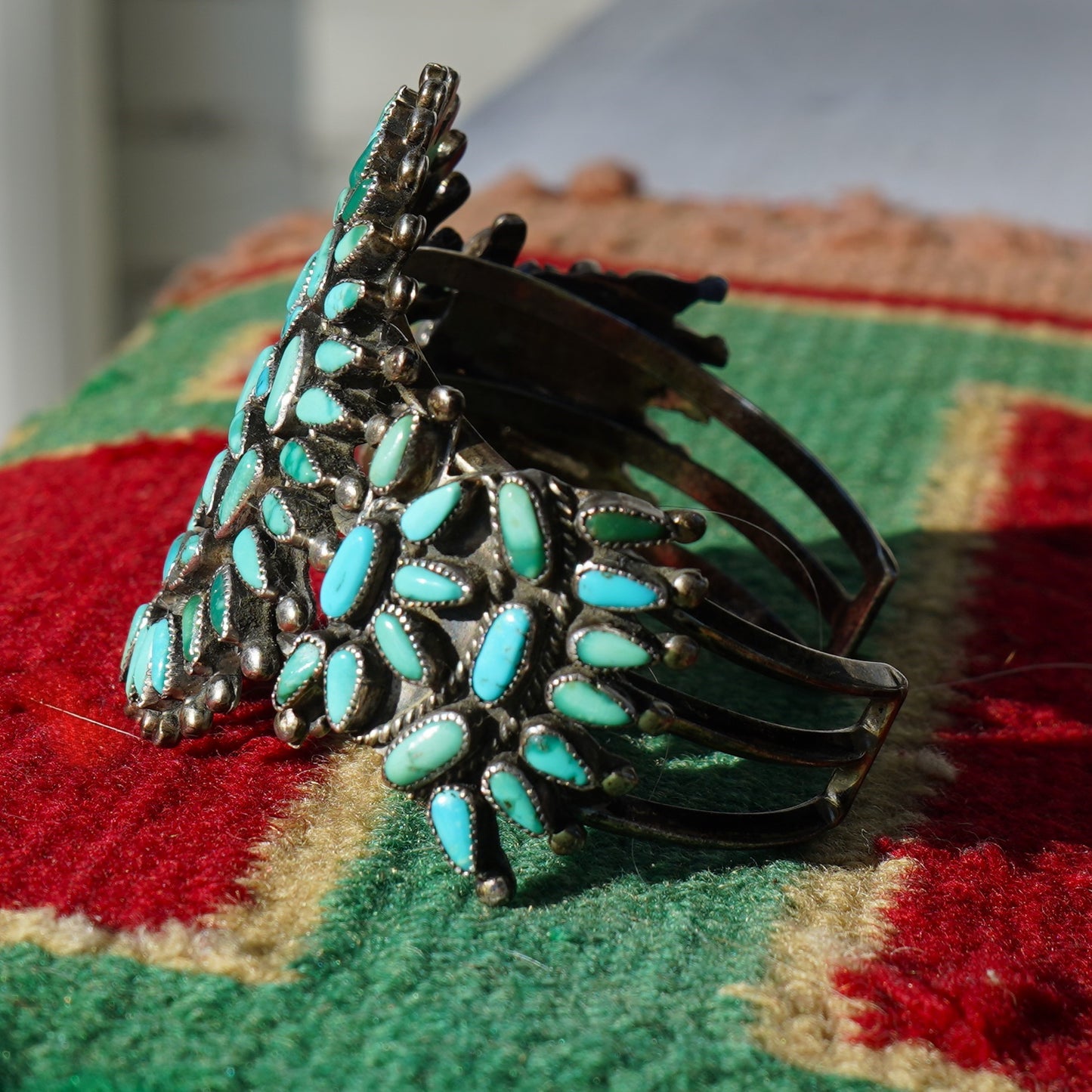 Vintage Navajo Turquoise Bracelet Signed VMB