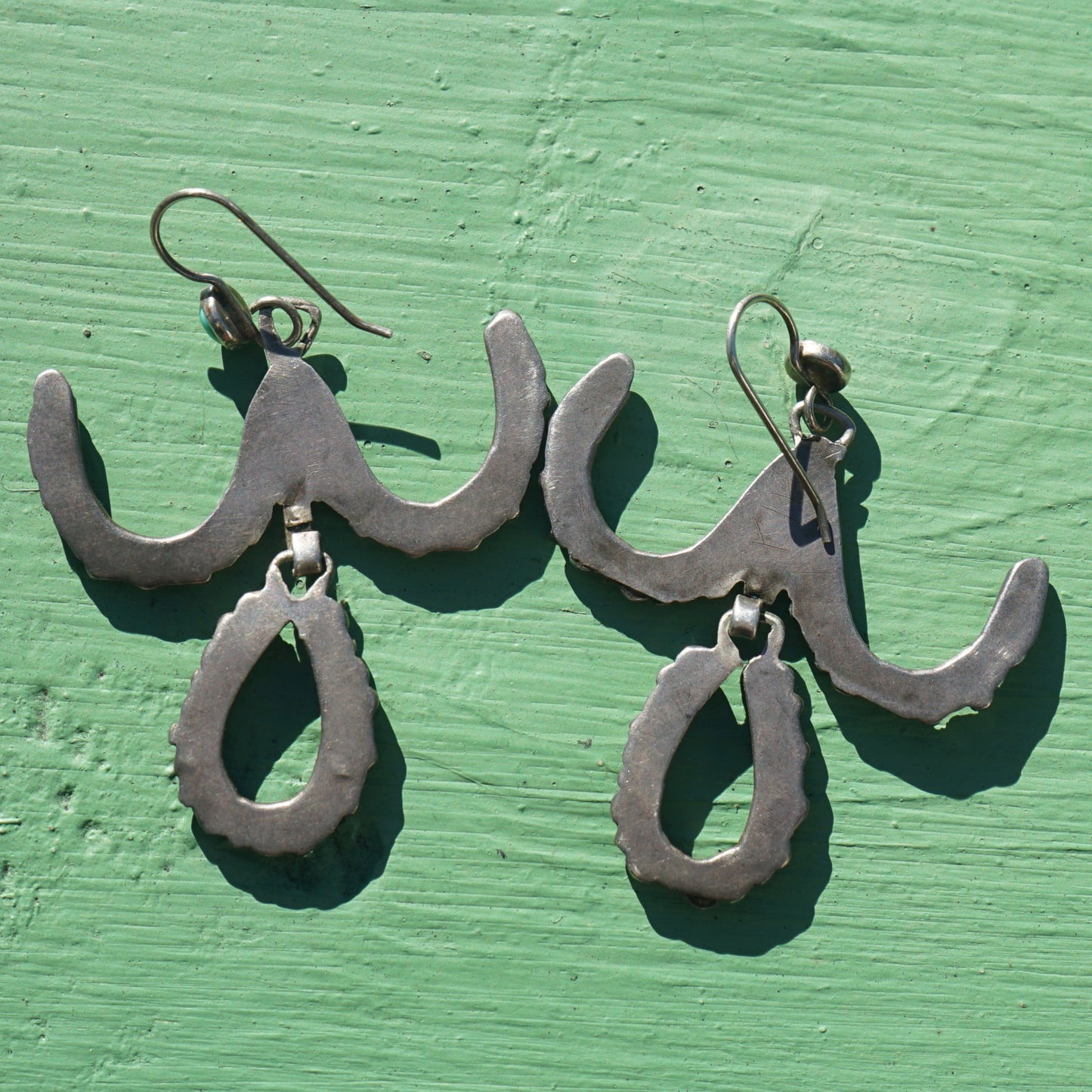 Vintage Zuni Snake Eye Turquoise Earrings
