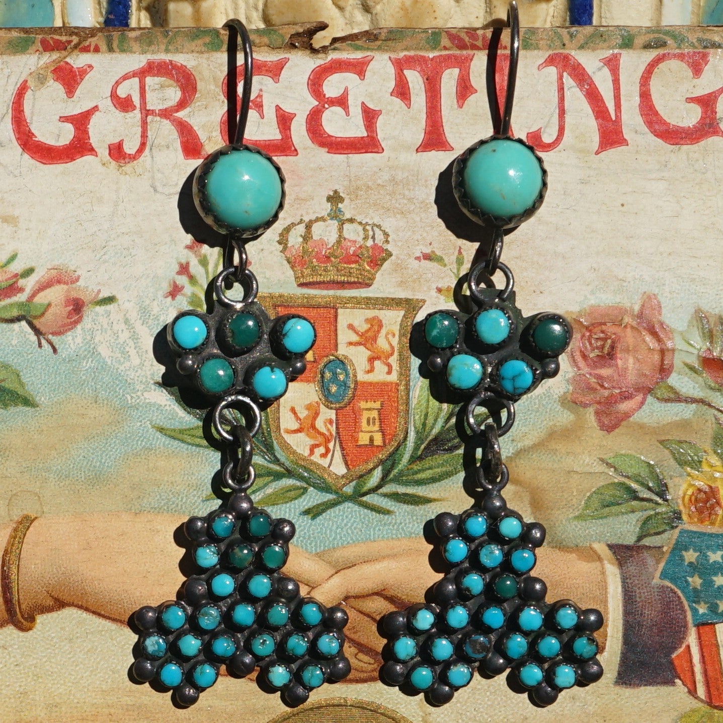 Vintage Zuni Turquoise Earrings