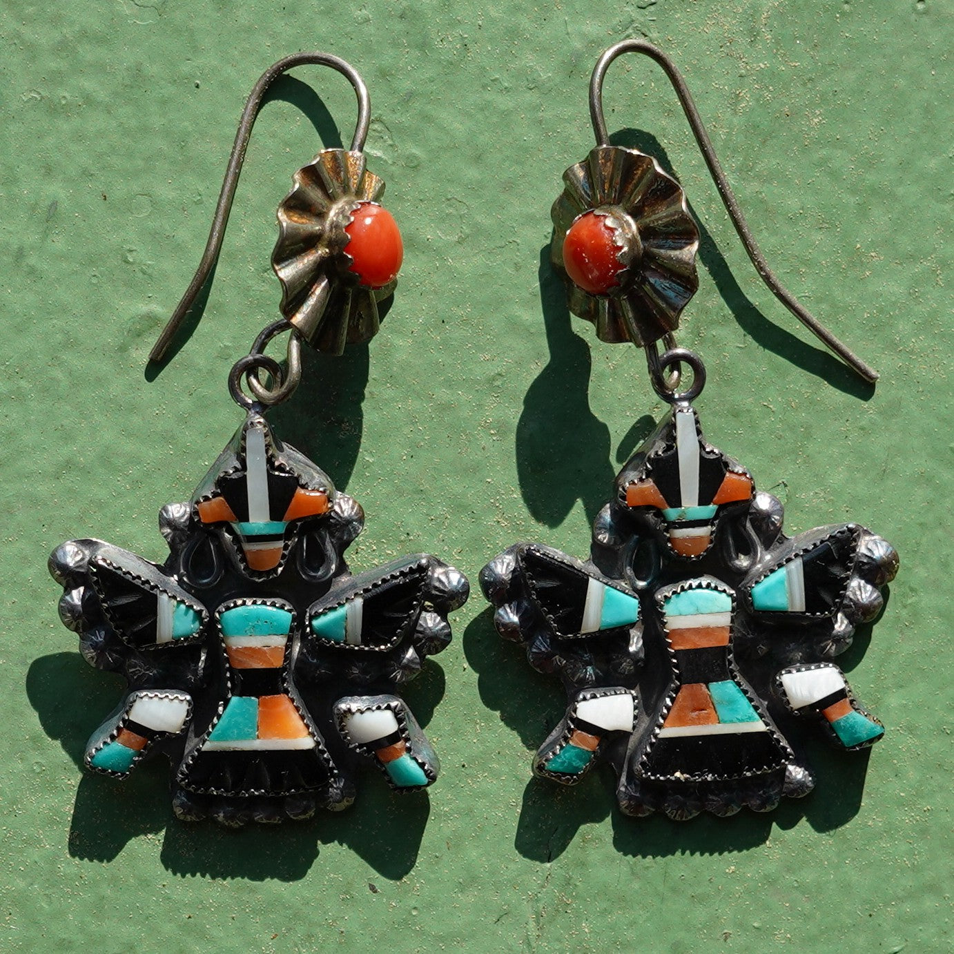 Vintage Zuni Pueblo Knifewing Earrings