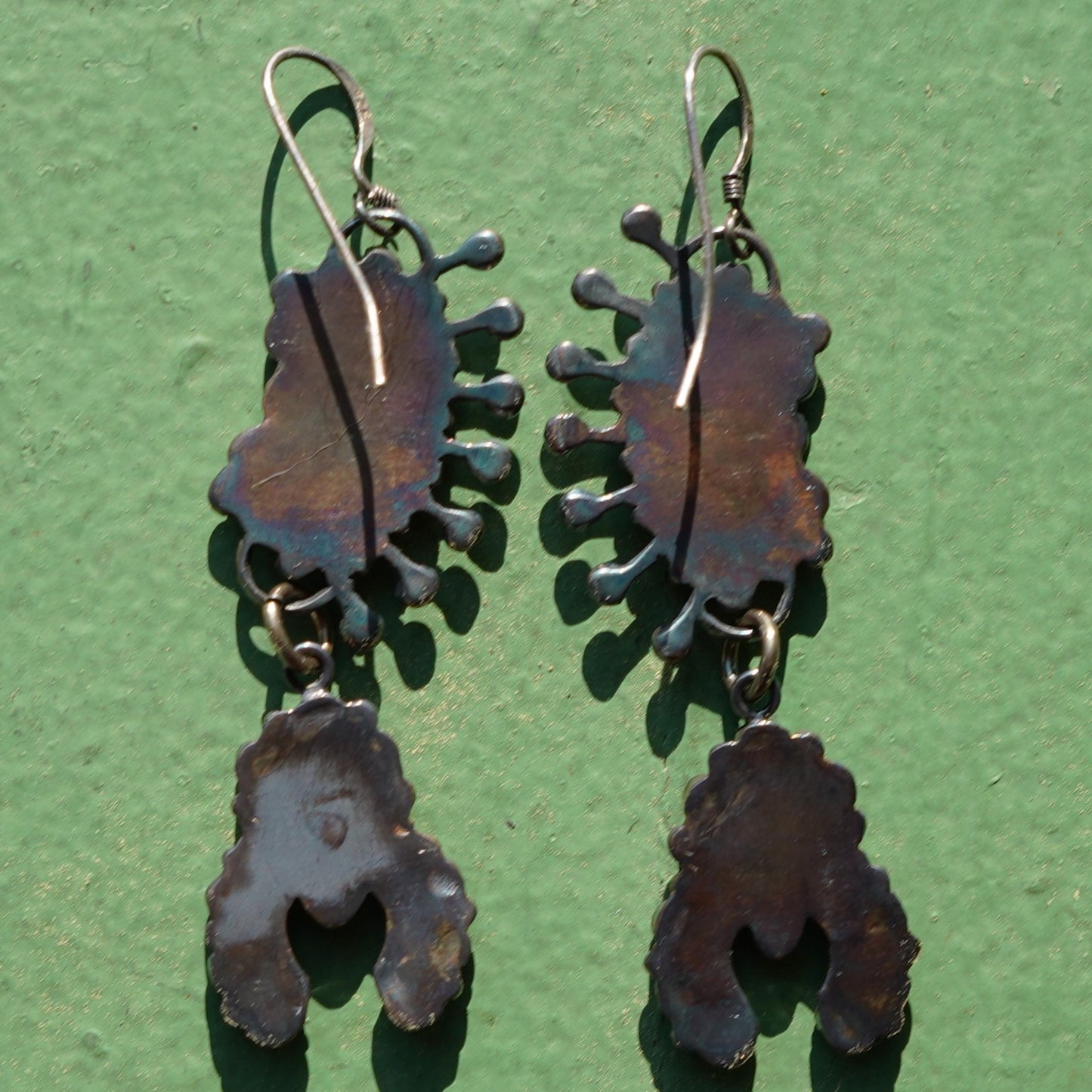 Vintage Turquoise Squash Blossom Earrings