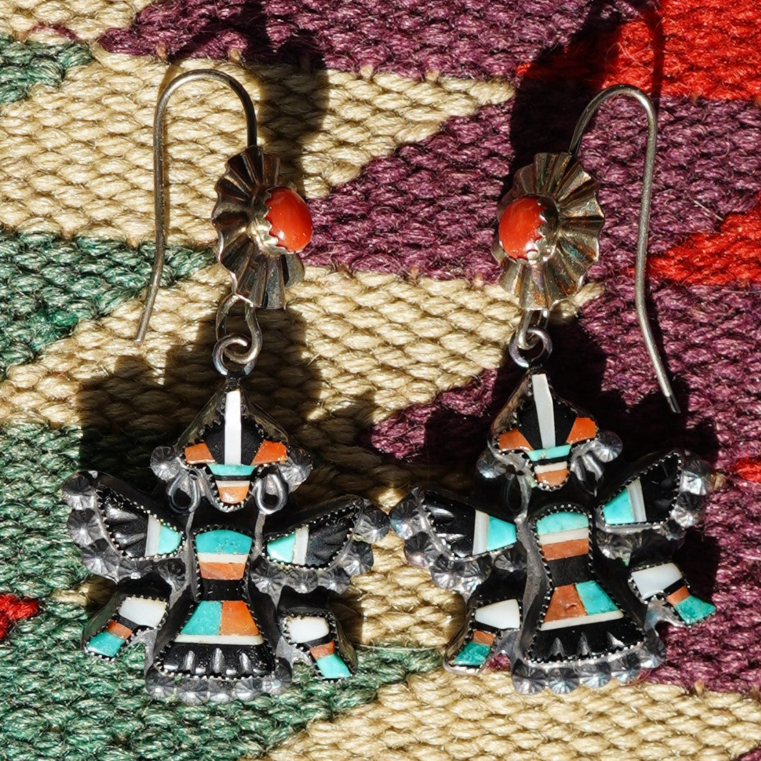 Vintage Zuni Pueblo Knifewing Earrings