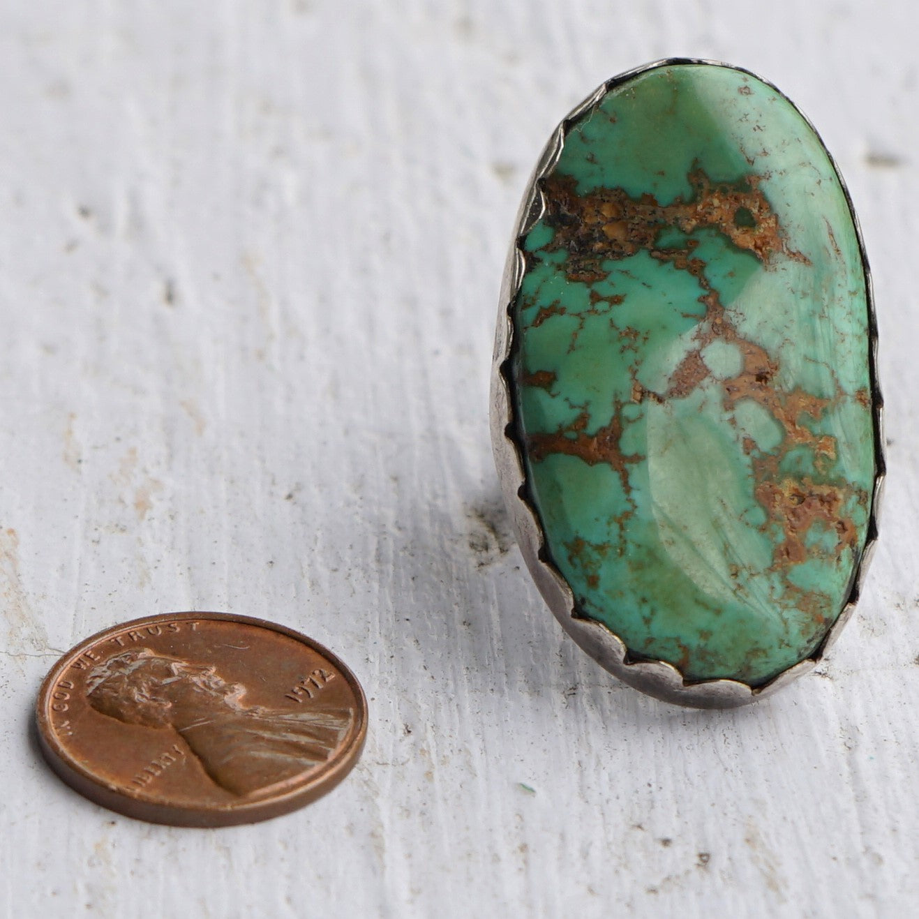 Vintage Navajo Cerrillos Turquoise Ring