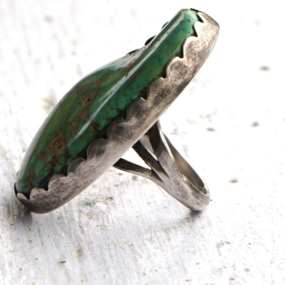 Vintage Navajo Cerrillos Turquoise Ring