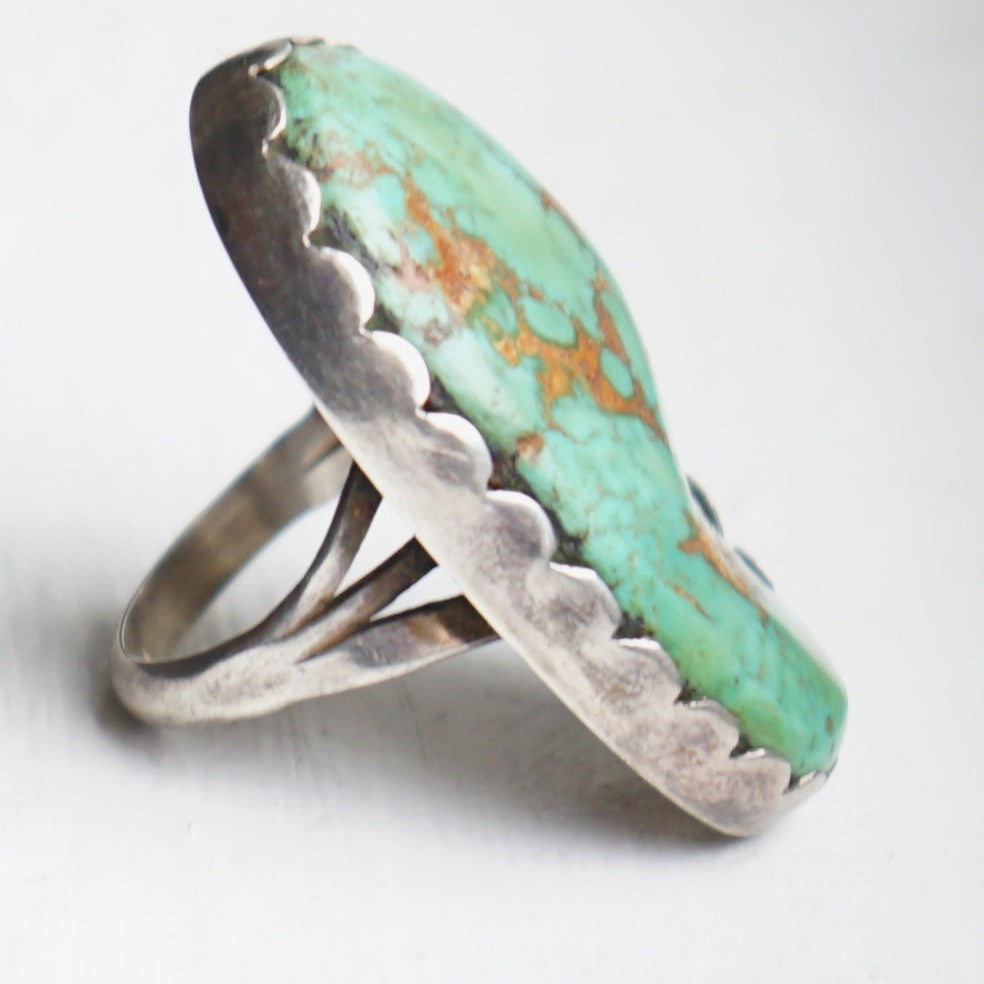 Vintage Navajo Cerrillos Turquoise Ring