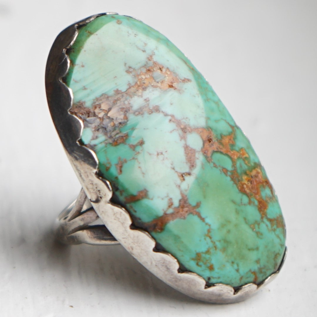 Vintage Navajo Cerrillos Turquoise Ring