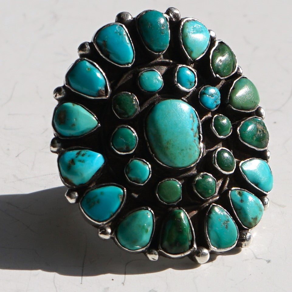 Vintage Turquoise Cluster Ring