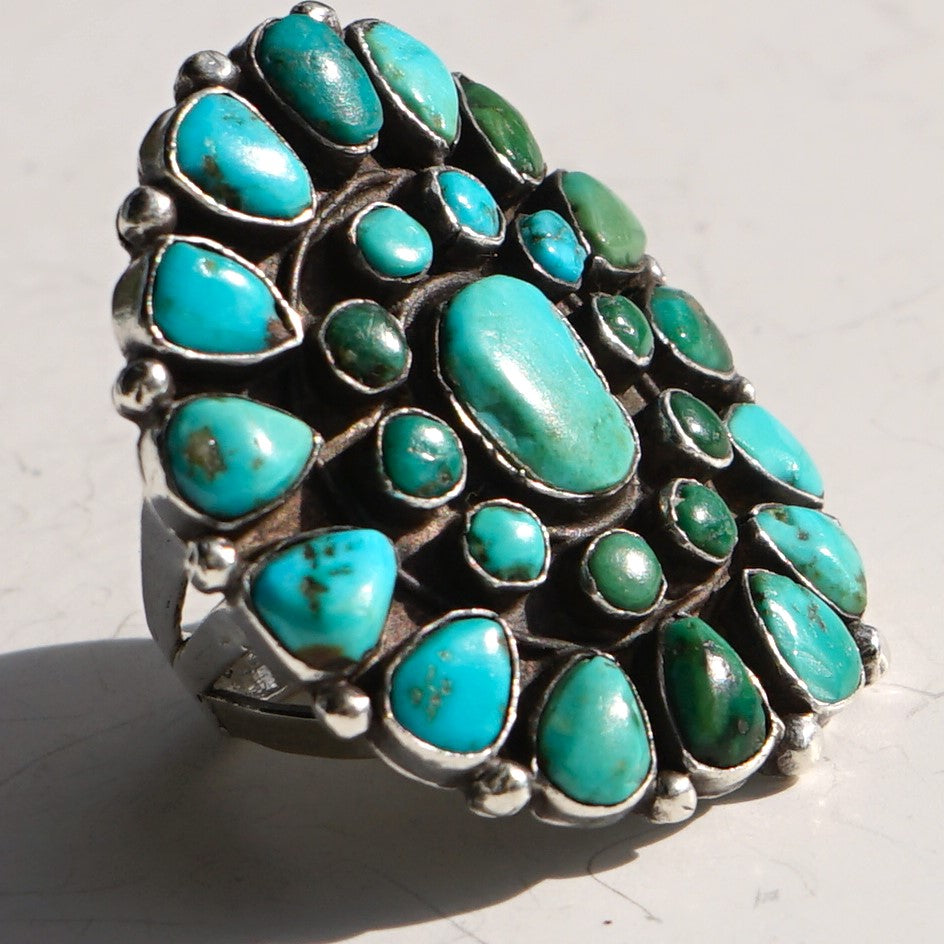 Vintage Turquoise Cluster Ring