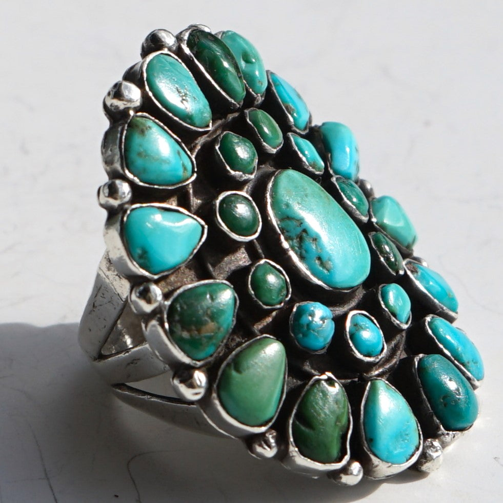 Vintage Turquoise Cluster Ring