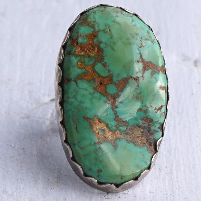 Vintage Navajo Cerrillos Turquoise Ring