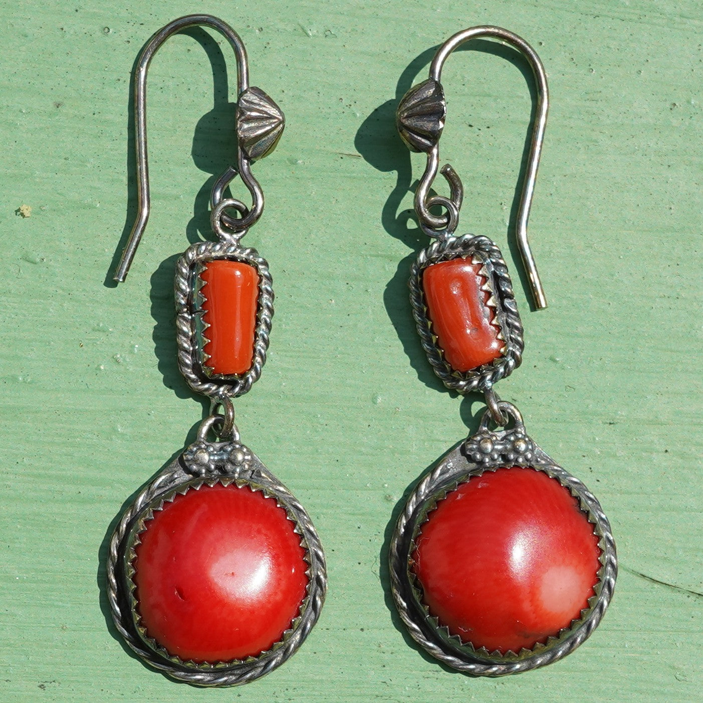 Vintage Navajo Natural Coral Earrings