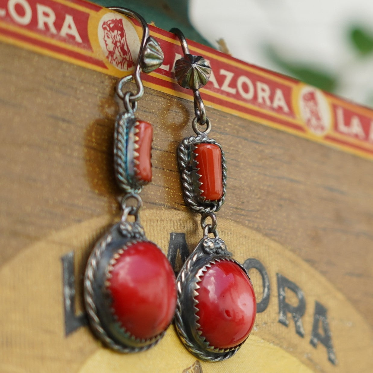Vintage Navajo Natural Coral Earrings