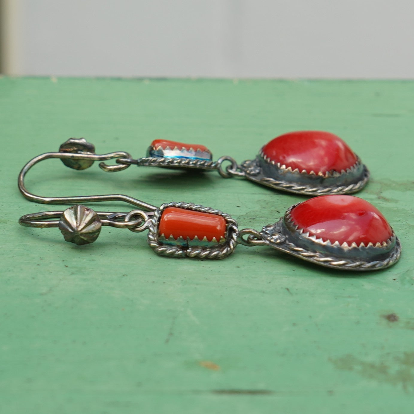 Vintage Navajo Natural Coral Earrings