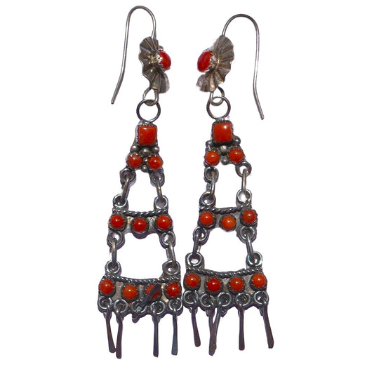 Vintage Coral Ladder Style Earrings