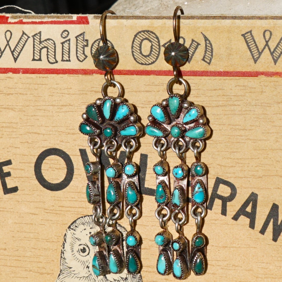 Vintage Zuni Turquoise Earrings