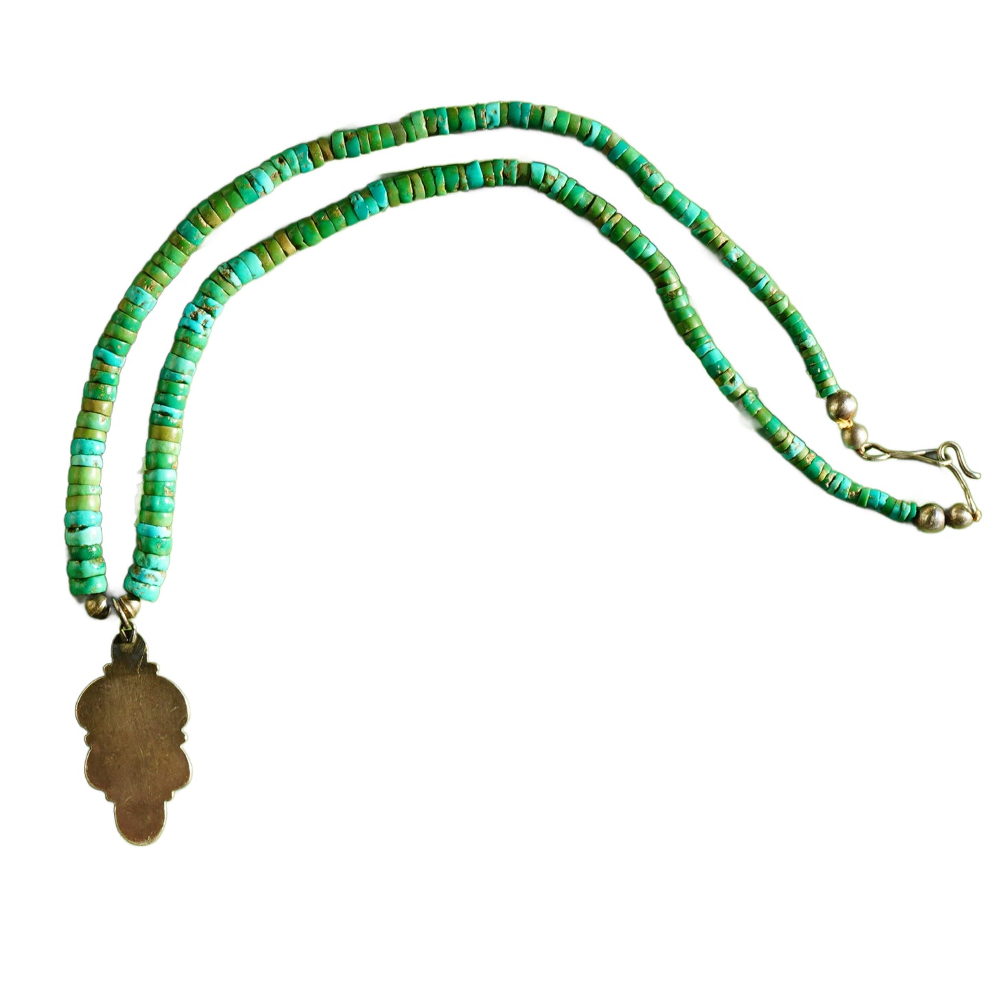 Vintage Turquoise Heishi Pendant Necklace