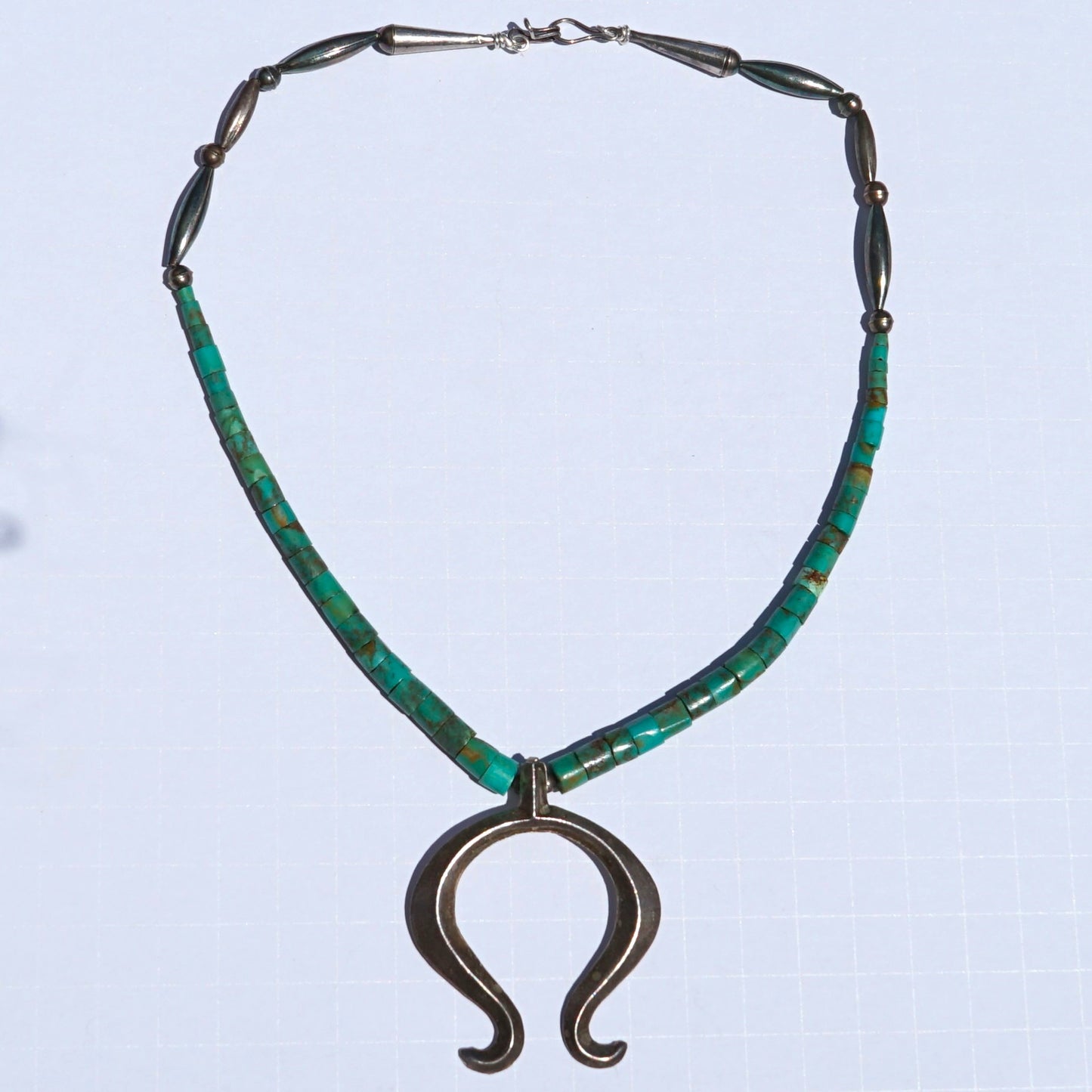 Vintage Naja Necklace With Turquoise Heishi And Bench Made Beads