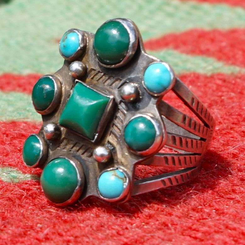 Vintage Cerrillos Turquoise Ring